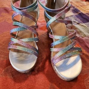 Sparkly rainbow sandals